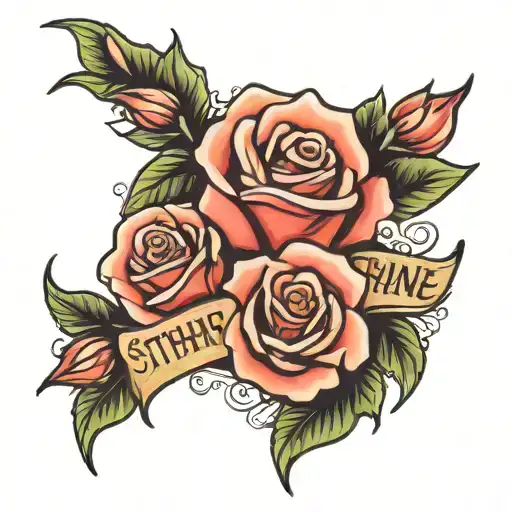 Rose With The Name Stephanie In A Banner