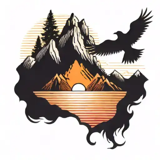 Sun Rising Over A Mountain Range