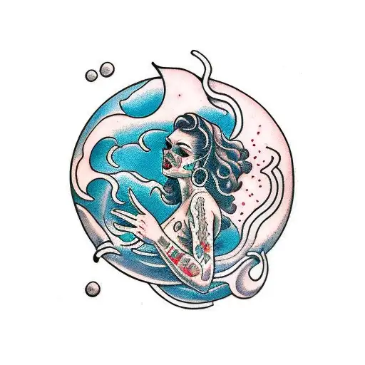 Woman Submerged In Water