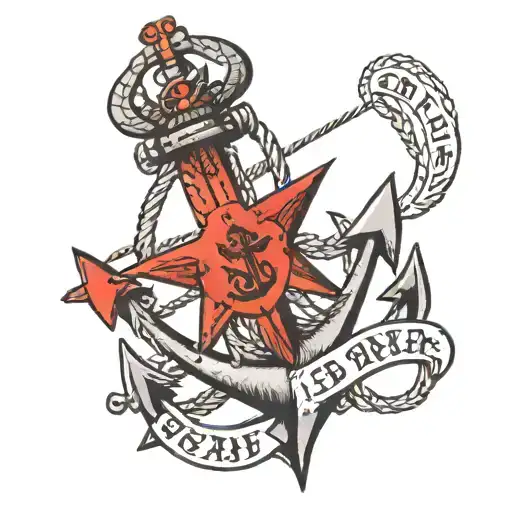 Serbian Naval Anchor With The Words Sic Parvis Magna