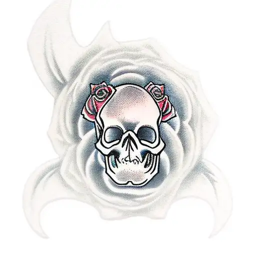 Men Chest Skull Wings Roses