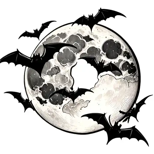 Moon And Bats