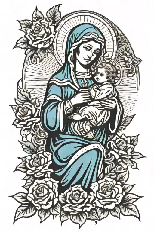 Virgin Mary Holding Child