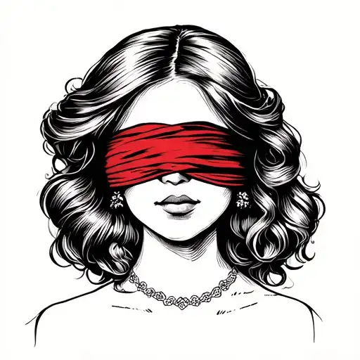 Blindfolded Girl Portrait
