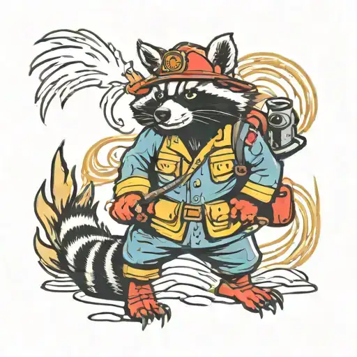 Firefighter Raccoon Hose