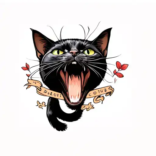 Cat Hissing Black Cat