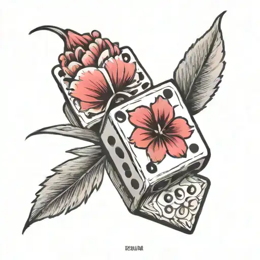 Pion Flower On A Dice