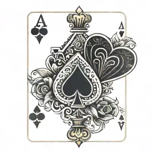 Ace Of Hearts And Ace Of Spades Playing Card