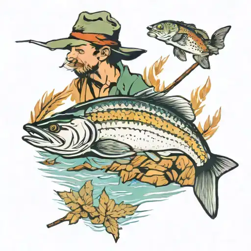 Fall Hunting And Fishing Scene