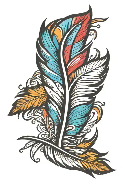 Colorful Spectacular American Style Single Feather