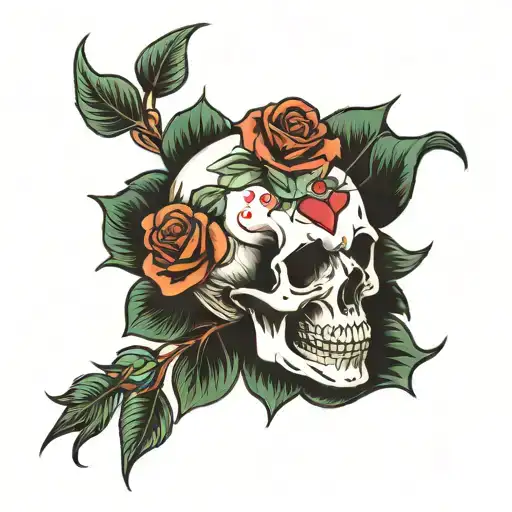Skull With Rose