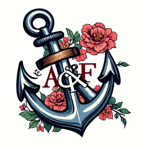 Anchor With Letters A&f