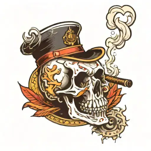 Skull Smoking A Cigar