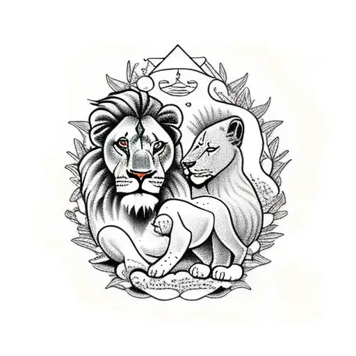 A Lion And Lamb Peacefully Reading Together