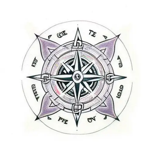 Celtic Compass With Deer Head