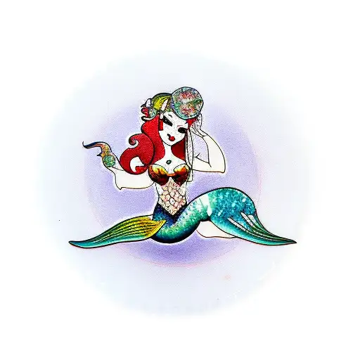 A Mermaid Holding A Plate Of Sushi