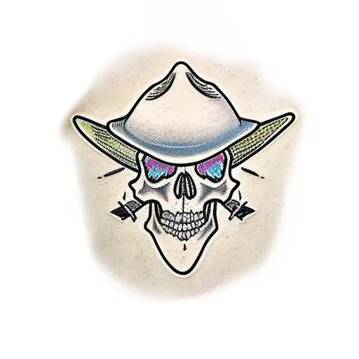Straw Hat On Skull