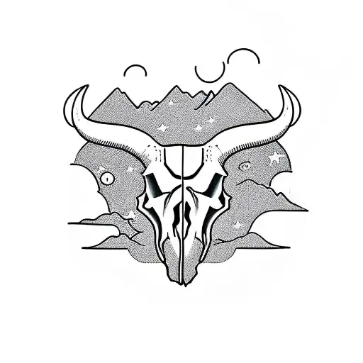 Bull Skull Mountain Desert Sun