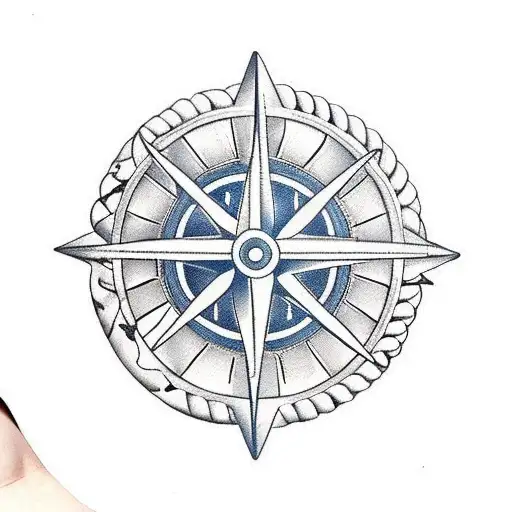 Mediterranean Sea Navy Ship Ship Wheel And Compass