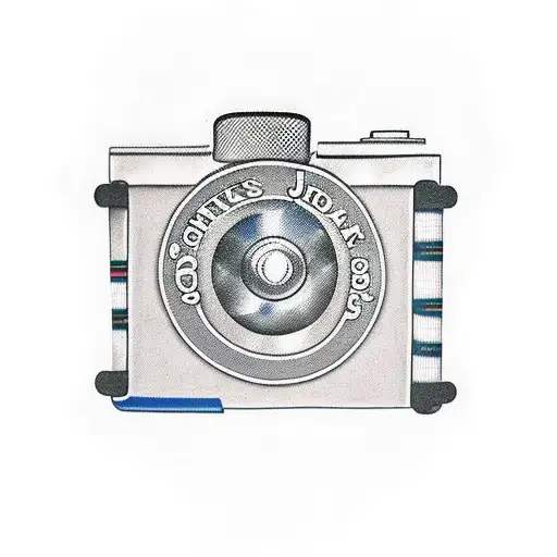 A Camera With A Film Strip Depicting Famous Soccer Moments