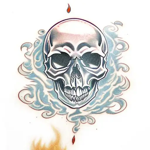 Skull Puking Fire And Blood