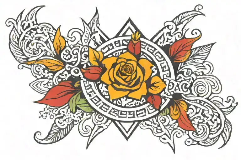 Strength And Peace And Positivity Sign Intertwined