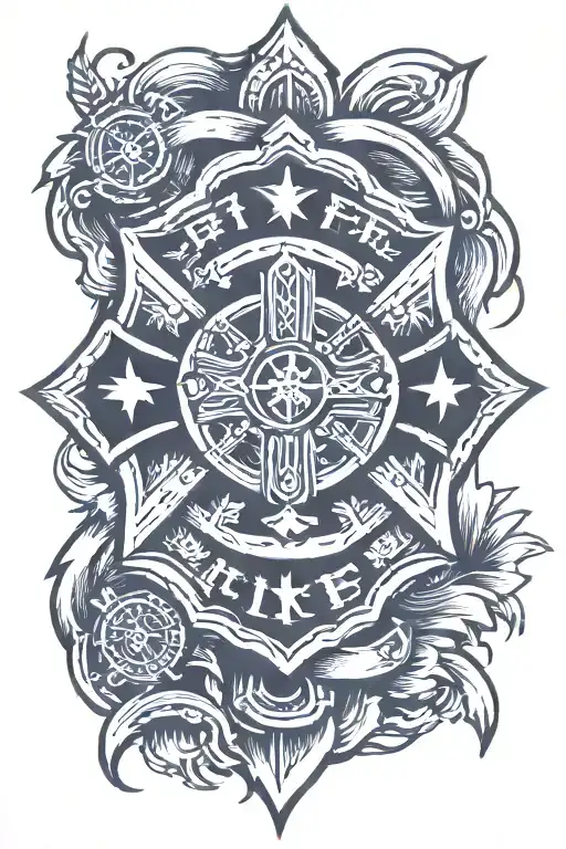 Cross Under Fire Department Symbol