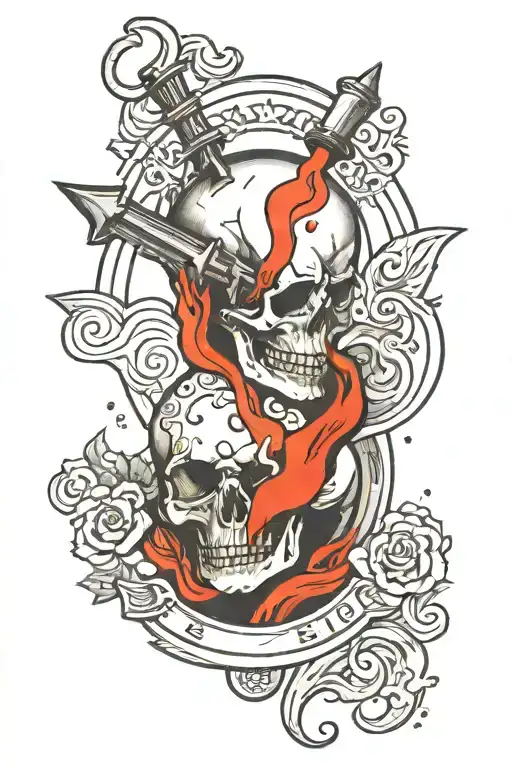 Suicide With Skull And Semi Colon