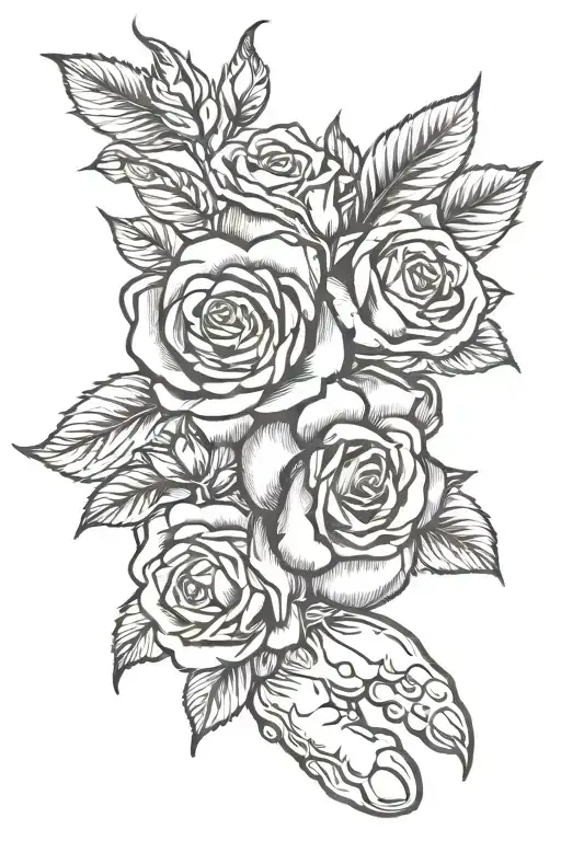 Baby Footprint And Baby Hand Watch Roses