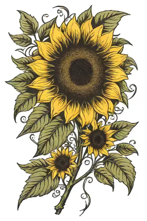 Sunflower With Names Josephine And Gabriel