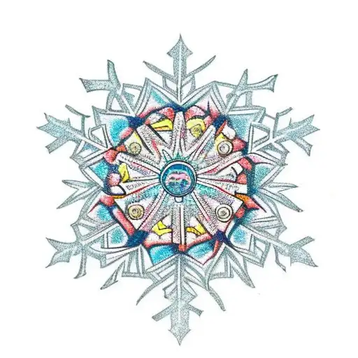 An Intricate Snowflake Design With A Hidden Hydrocephalus Symbol