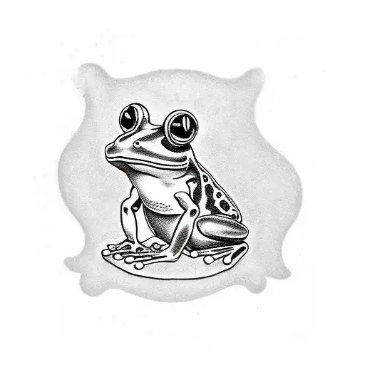 Frog In Blackwork