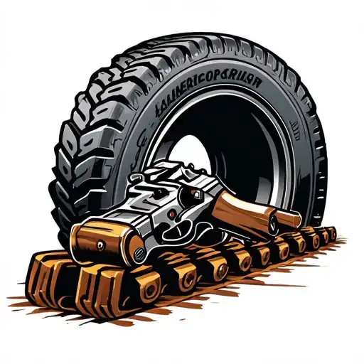 Tire Track With Gun