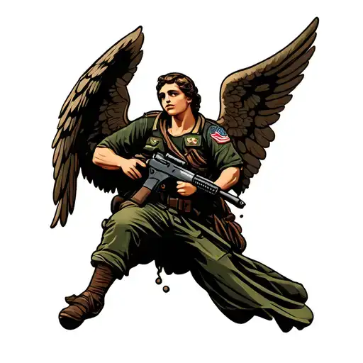 Military Memorial With Angel