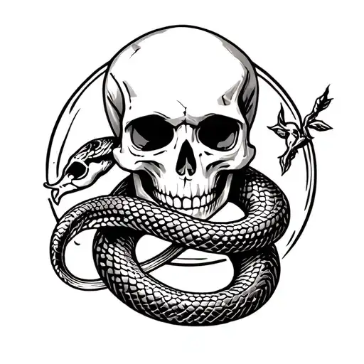 Skull And Snake Wrapped