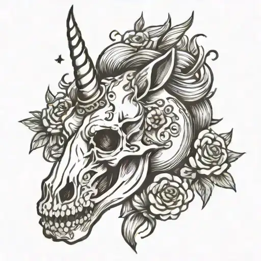 Unicorn Skull Holy Trinity
