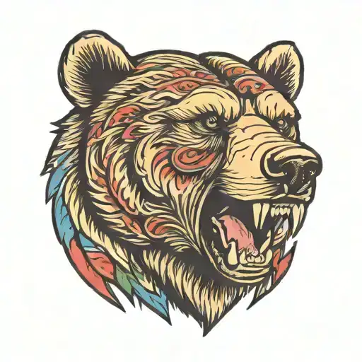 Growling Bear Head