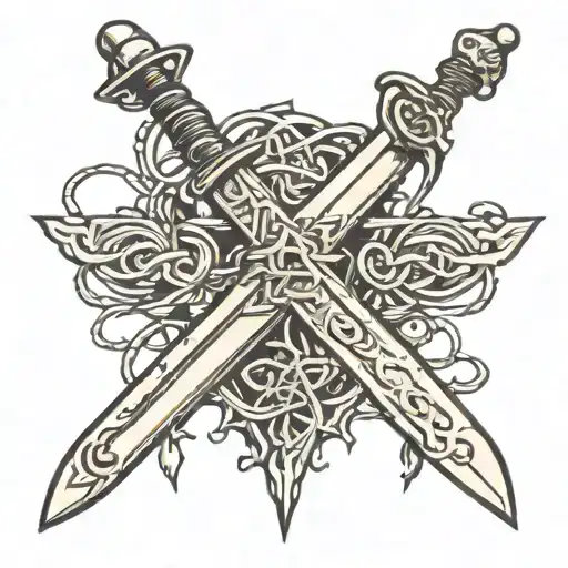 Sword Wrapped In Barbed Wire