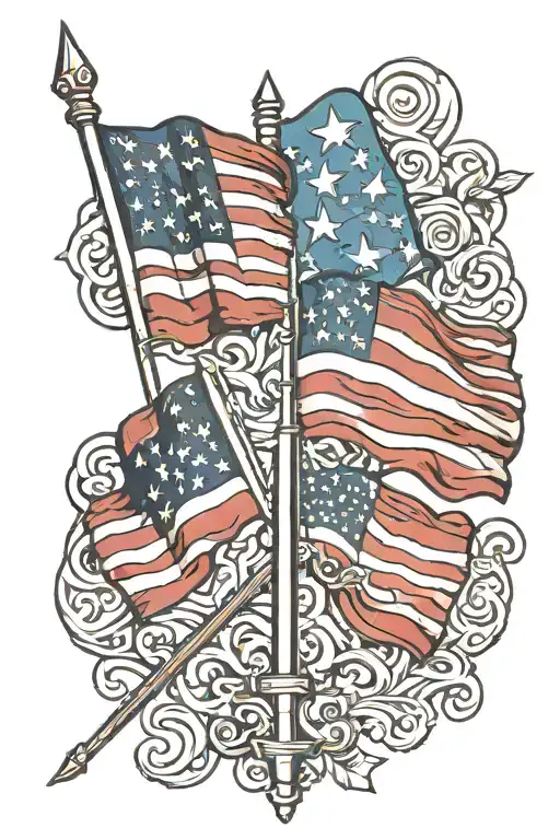 Color Guard Flag Intertwined