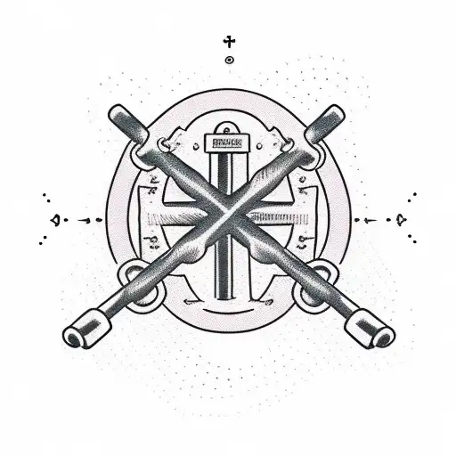 Gym Equipment Arranged In The Shape Of A Cross With A Meaningful Quote