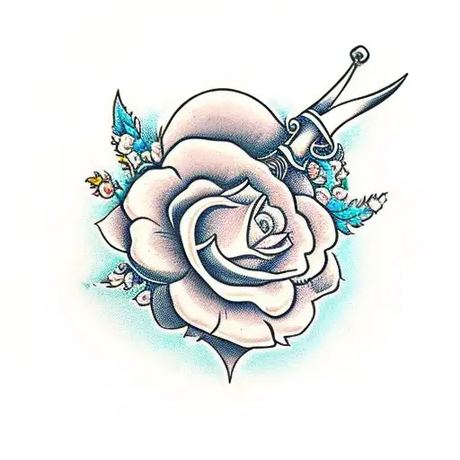 A Traditional Dagger With A Handle Made Of Flowers And The Word 'Amor' Engraved On The Blade