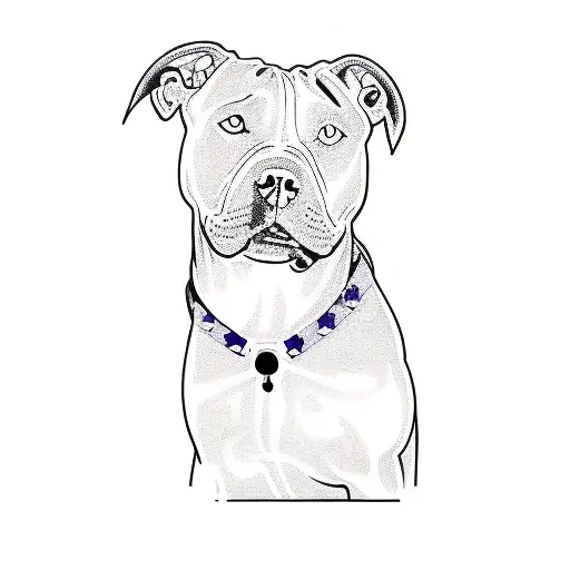 A Pit Bull Terrier With A Lot Of Color