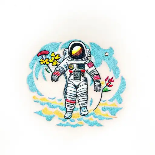Astronaut With Flowers