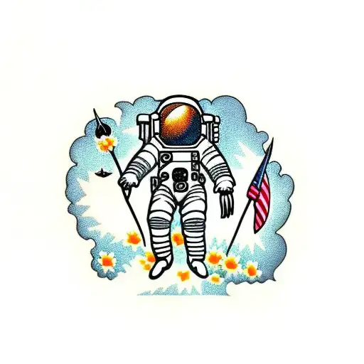 Astronaut With Flowers