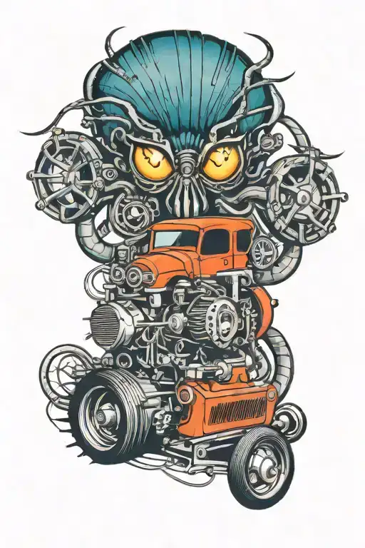 Spider Car And Turbocharged Eight-cylinder Engine