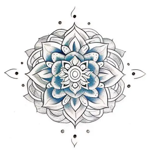 Lotus Intertwined With A Mandala