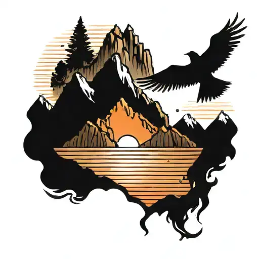 Sun Rising Over A Mountain Range