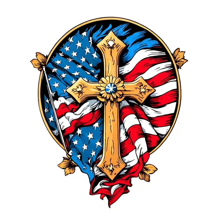 American Flag Cross