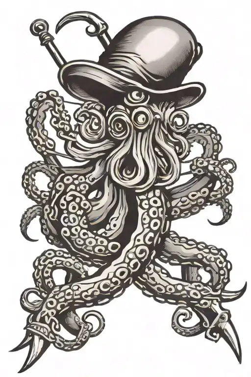 Traditional Style Black And Grey On The Forearm Octopus Folding Am Anchor And A Harpoon