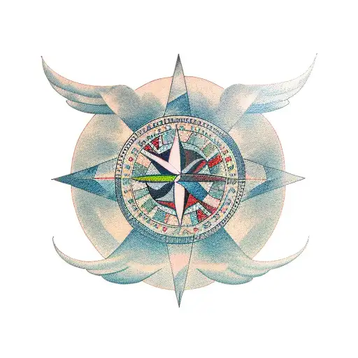 Flying Eagle Compass Earth Freedom